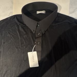 Collars & Co. Men's Black XL Short Sleeve Polo Shirt Button-Down Collar
